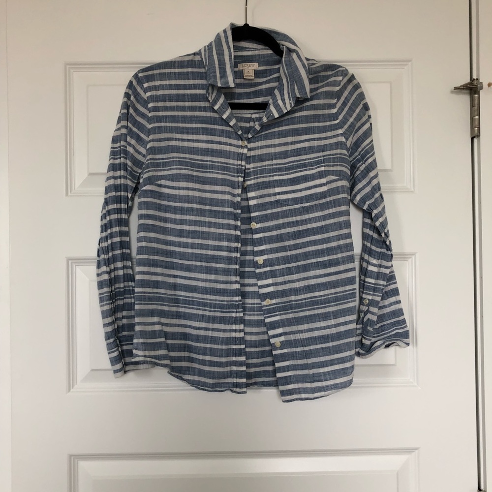 J. Crew Striped Button Down- Lightweight - worn 2x